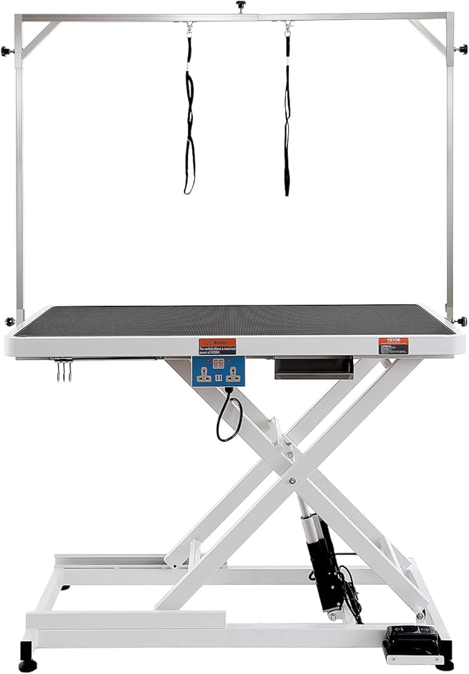 VEVOR 50" Electric Pet Grooming Table, Heavy Duty Dog Grooming Arm for Large Dogs, Height Adjustable Dog Grooming Station, Anti Slip Tabletop/Dog Grooming Station, Max Bearing 400LBS