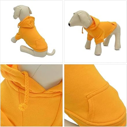 Lovelonglong Blank Basic Hoodie Sweatshirt for Dogs 100% Cotton Fits Small Medium Dachshund Large Dog Orange 3XL