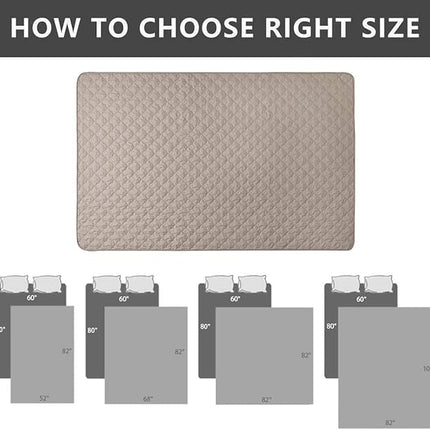 SPXTEX Dog Bed Cover Washable Pee Pads Dog Blankets for Puppy Large Dog Cat,Sofa Reversible Changing Pad Reusable 1 Piece（82"x102",Beige）