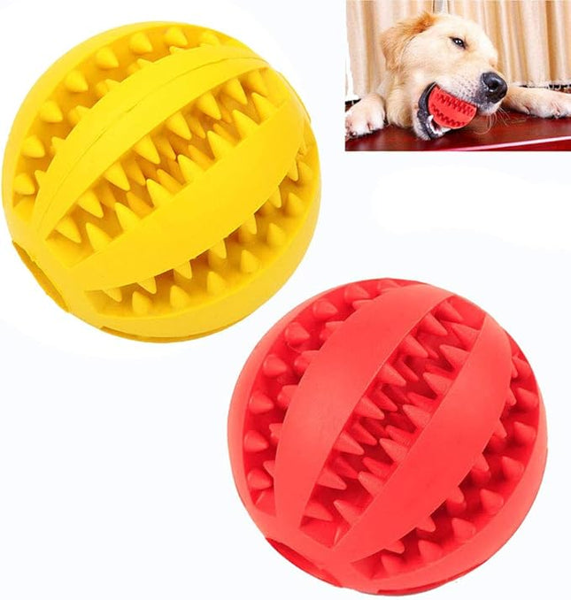 Sunglow 2 Pack Dog Toy Ball - Nontoxic Bite Resistant Teething Toys for Small/Medium/Large Dog and Puppy Cat, Dog Pet Food Treat Feeder Chew Tooth Cleaning Exercise Game IQ Training