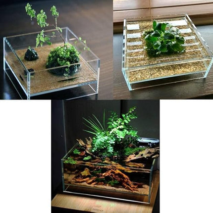 Nano Tall Rimless Aquarium Low Iron Frameless Fish Tank, Extra Clear with Floating Air Style, for Aquariums or Terrariums