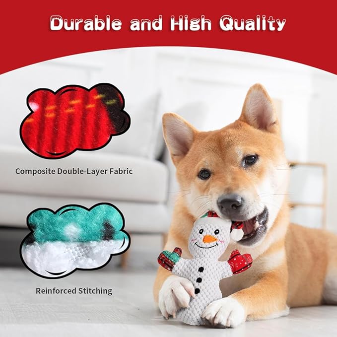 Dog Squeak Toys for Small, Medium & Large Dogs, Tough Chew Toy for Teething & Chewing, Durable Interactive Puppy Gifts, 5-Pack