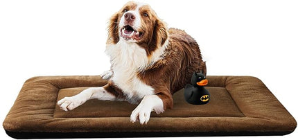 Dog Beds Crate Pad for Dogs Ultra Soft Dog Crate Bed Washable & Anti-Slip Kennel Pad for Dogs Cozy Sleeping Mat (48inch, Brown)