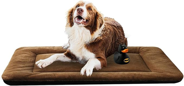 Dog Beds Crate Pad for Dogs Ultra Soft Dog Crate Bed Washable & Anti-Slip Kennel Pad for Dogs Cozy Sleeping Mat (48inch, Brown)