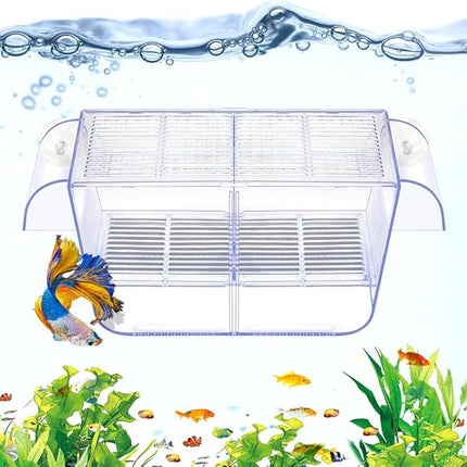 Fish Breeding Box Aquarium Holding Tank Transparent Fish Isolation Box Acclimation Hatchery Incubator Breeder for Betta Shrimp Clownfish Guppy Large