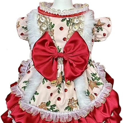 Fashion Sweet Puppy Dog Lace Princess Dress for EXTRAL Small and Small Dog C-red Medium