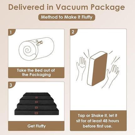 EHEYCIGA Orthopedic XXL Dog Beds for Jumbo Dogs with Removable Washable Cover,Black, 50x36