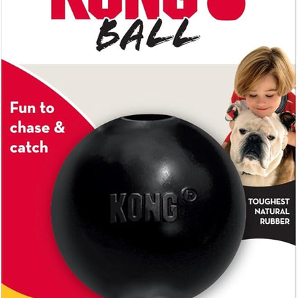 KONG Extreme Ball with Hole - Fetch Toy - Durable Dog Toy for Training, Interactive Playtime & More - Natural Extreme Rubber Ball - Black - for Large/Medium Dogs