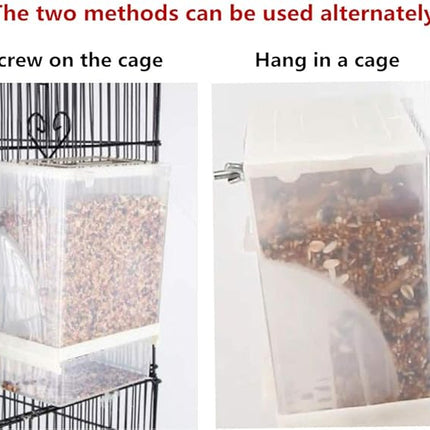 Parrot Automatic Feeder,No-Mess Bird Feeder,Cage Accessories for Budgerigar Canary Cockatiel Finch Parakeet Seed Food Container by Old Tjikko (Screw-Fixed Bird Feeders)