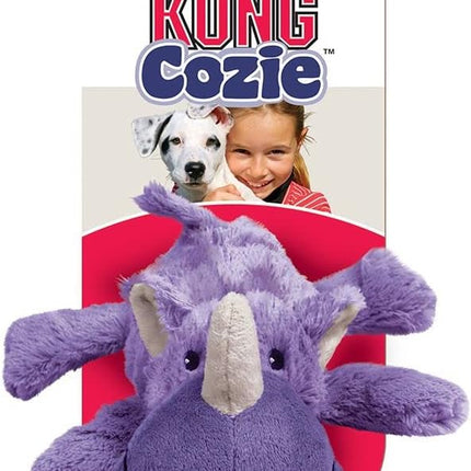 KONG Cozie Plush Dog Toy with Squeaker (Rosie The Rhino, Medium)