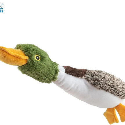 Best Pet Supplies Interactive Squeaky Dog Chew Toy, Ideal Dog Toys for Chewers, Small, Medium & Large Dogs, and Fetch Lovers - Mallard Duck (Gray, Gray, Brown), Small