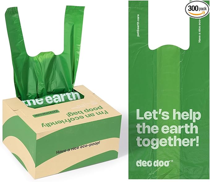 Dog Poop Bags with Handles 300 Counts Big Sizes Leak Proof and Extra Thick Waste Bags Refill Rolls for Walking Small Medium Large Dogs Cats Litter Unscented