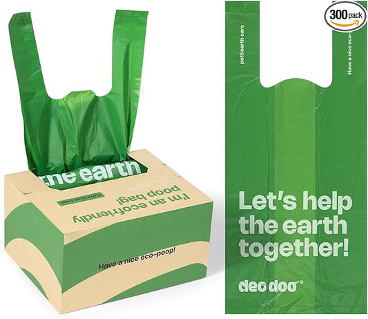 Dog Poop Bags with Handles 300 Counts Big Sizes Leak Proof and Extra Thick Waste Bags Refill Rolls for Walking Small Medium Large Dogs Cats Litter Unscented
