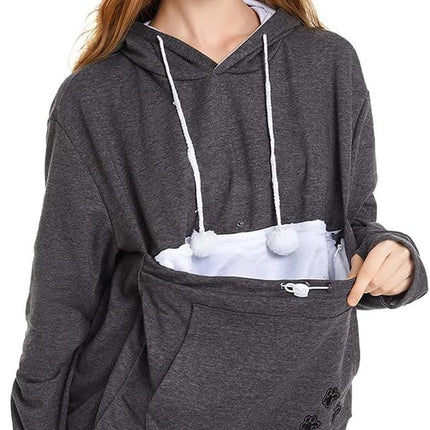 LINYUCHEN Cat Dog Pouch Hoodie Large Pet Pouch Sweatshirt Puppy Kitten Holder Carrier Pullover Shirt Unisex Hoodies
