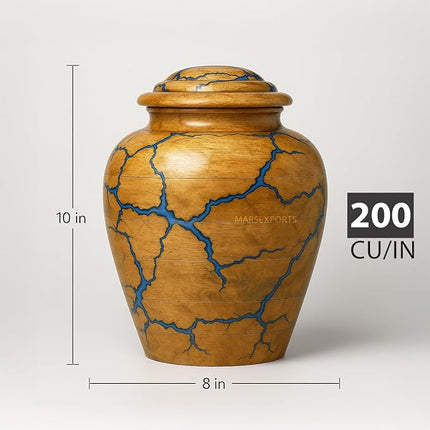 Handcrafted Decoarative Wooden Urns for Human Ashes Adult Male Female, Wooden Urn Box for Pets, Memorial Urn, Funeral Cremation Urn Jar Wooden - Large (200 LBS)