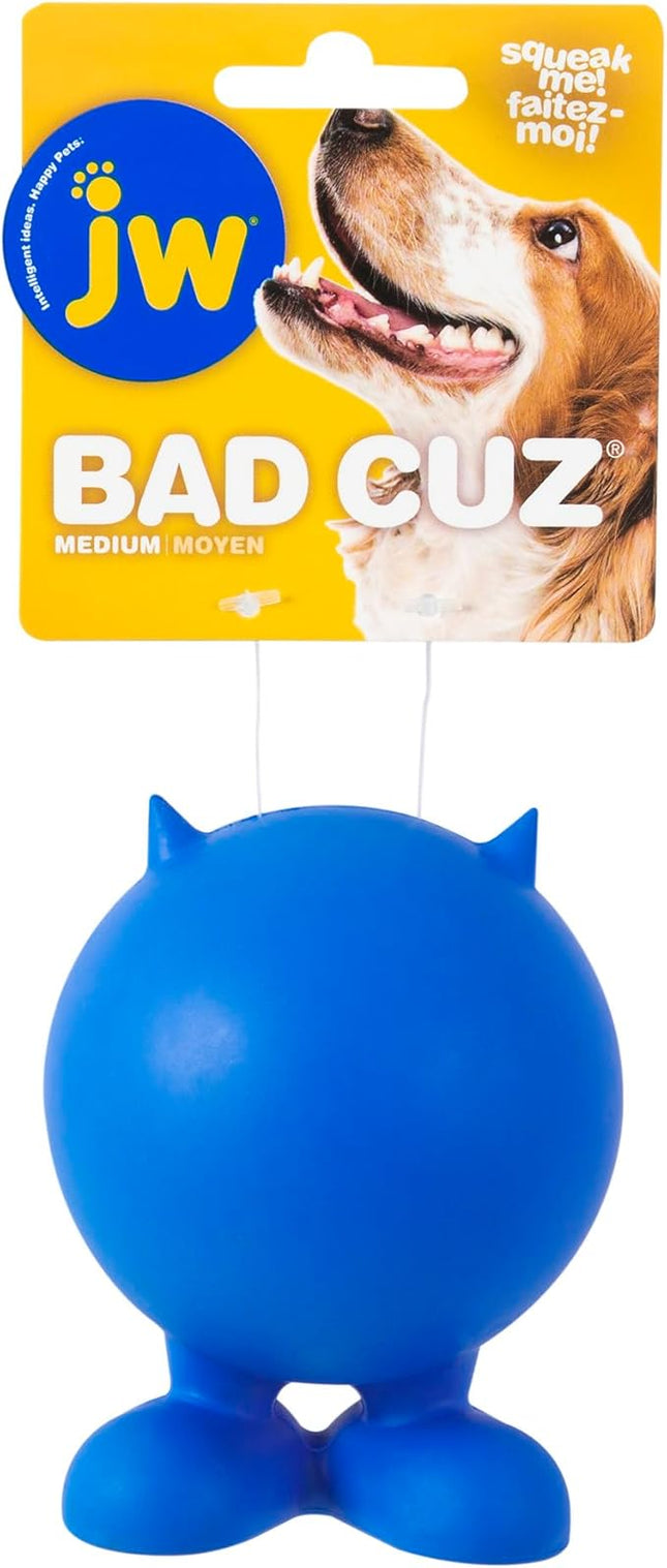 JW Pet Bad Cuz Dog Toy, Assorted Colors,Medium, Multi (43168) (Pack of 4)