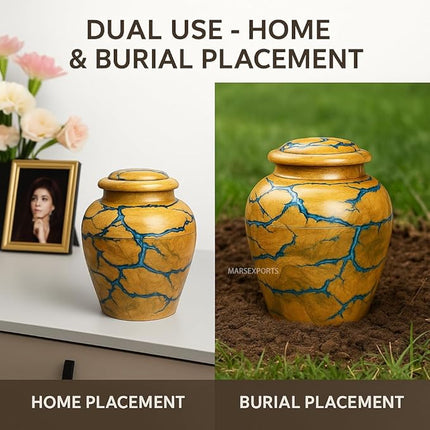 Handcrafted Decoarative Wooden Urns for Human Ashes Adult Male Female, Wooden Urn Box for Pets, Memorial Urn, Funeral Cremation Urn Jar Wooden - Large (200 LBS)
