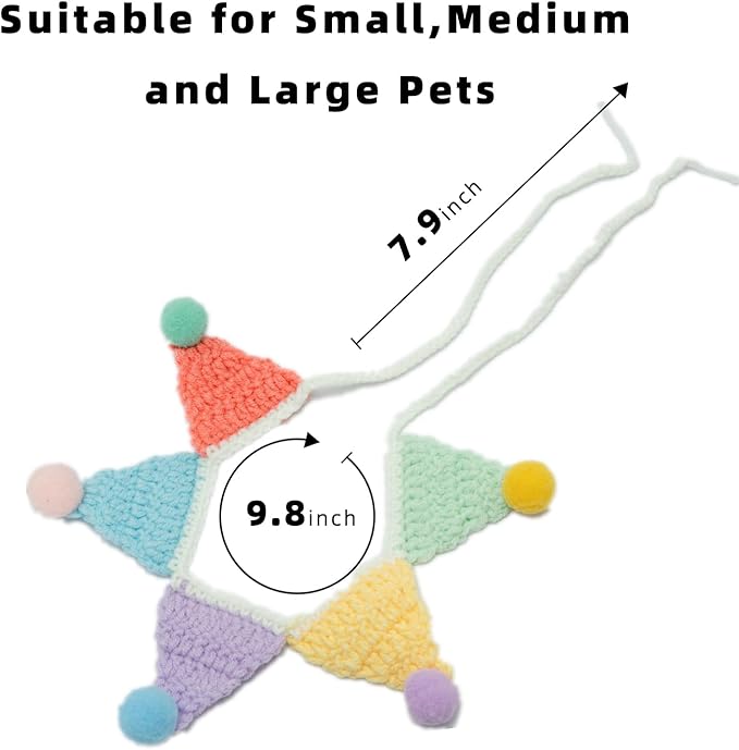 Cat Costume,Unicorn Handmade Knitted Dog Costume,Rainbow Dog Outfit,Cat Birthday Clothes