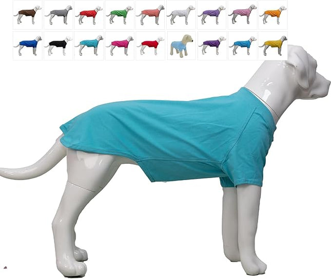 Lovelonglong 2019 Pet Clothing Dog Costumes Basic Blank T-Shirt Tee Shirts for Small Dogs Turquoise S