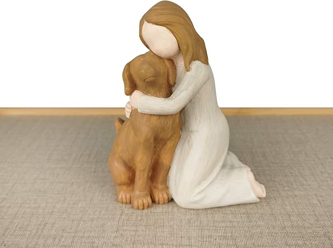 Bingo Castle Angel Figurines, Angel Dog Friendship Memorial Gifts, Sculpted Hand-Painted Figures for Dog Lovers (Mist)