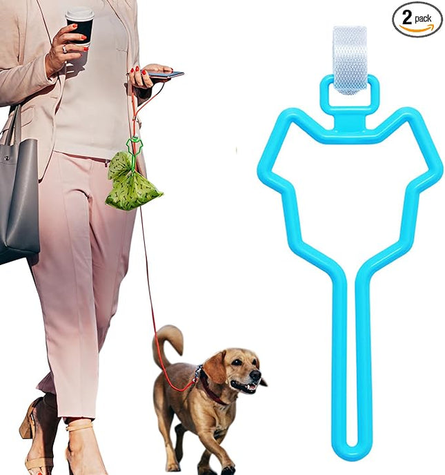 Dalzom® 2Pcs Dog Poop Bag Holder, Waste Bag Holder Carrier for Leash, Dog Poop Bag Dispenser for Walking Running Bicycle Accessory (Blue)
