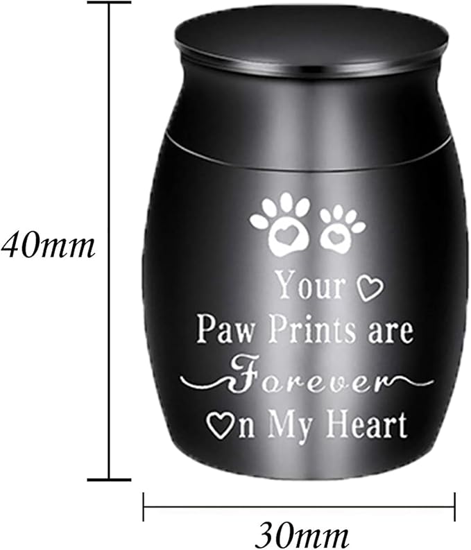 Small Pet Urns for Dogs Ashes Mini Urn Dog Ashes Cremation Keepsake Pet Memorial Urns Gift，Black