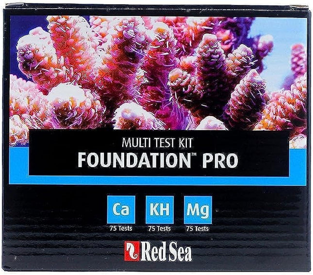 Red Sea Reef Foundation Pro Test Kit - Accurate Calcium, Alkalinity & Magnesium Testing for Saltwater Aquariums - 75 Tests, Easy-to-Use