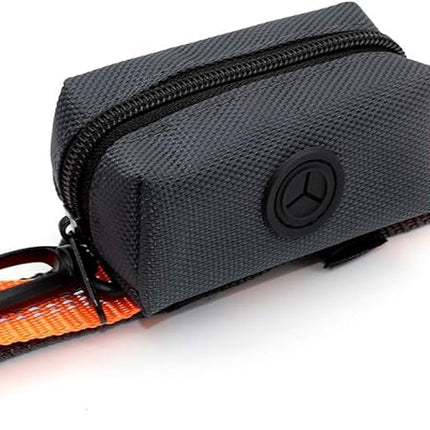 SLSON Pet Waste Bag Dispenser Zippered Pouch,Portable Dog Poop Bag Holder Leash Attachment Lightweight Fabric Bags (Dark Grey)