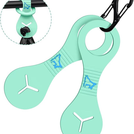 PuppyDoggy Dog Poop Bag Holder for Leash Waste Bag Carrier Dog Poop Bag Dispenser for Walking Running Bicycle Accessory 2 Pieces (Light Green)