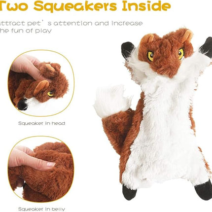 Dog Squeak Toys, No Stuffing Plush Dogs Chew Toy Bundle for Small Medium Large Breed Chewer Tough Durable Squeaky Pet Fetch Puppy Teething Chewing Interactive to Keep Them Busy Best Birthday Gift