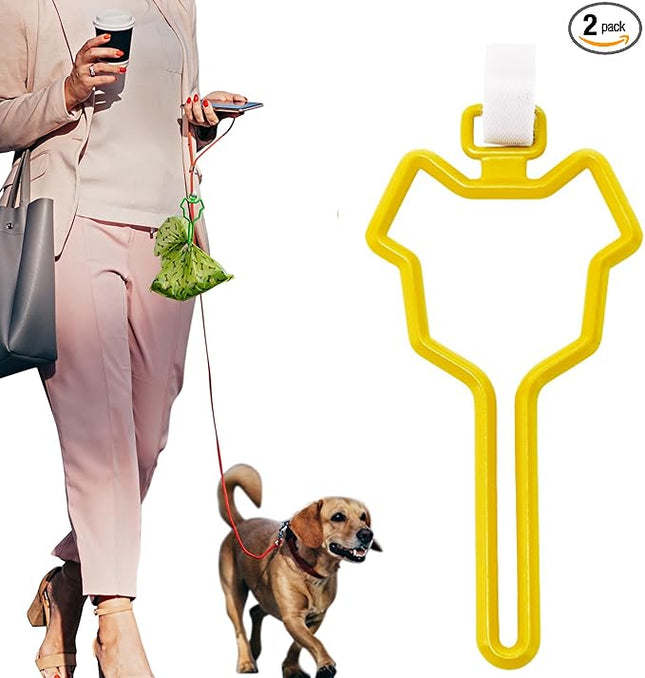 Dalzom® 2Pcs Dog Poop Bag Holder, Waste Bag Holder Carrier for Leash, Dog Poop Bag Dispenser for Walking Running Bicycle Accessory (Yellow)