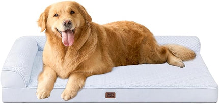 EHEYCIGA Memory Foam Dog Bed XLarge Sized Dogs, Extra Large Dog Bed Orthopedic with Washable Removable Cover, Waterproof XL Pet Bed Couch, 44x32x6.5 Inches, Washblue