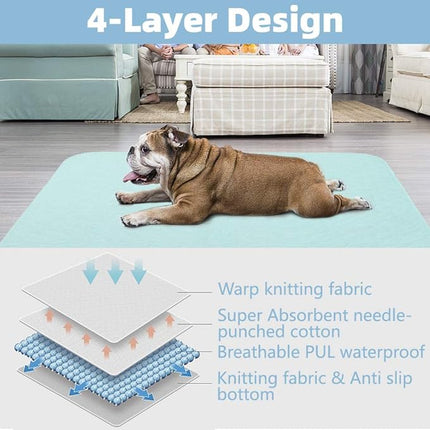 KOOLTAIL Washable Pee Pads for Dogs - Waterproof Dog Mat Non-Slip Puppy Potty Training Pads, Reusable Whelping Pads for Dog Crate PlayPen