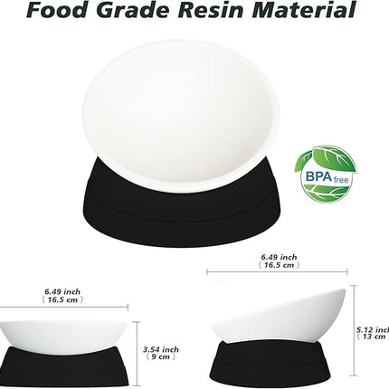 Cat Bowls Elevated Cat Food Bowl Adjustable Pet Dish Anti-Slip and Anti-Noise Raised Bowl Protecting Pet’s Spine Thickened Plastic Bowl Suitable for Indoor, 17 Oz