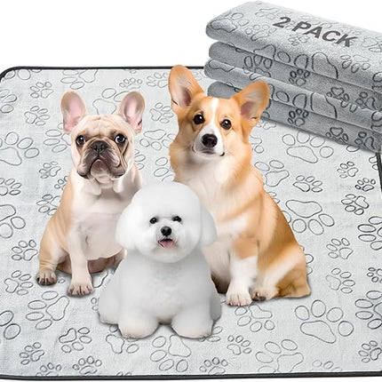 Qeils Reusable Puppy Pads, 2 Pack Washable Pee Pads for Dogs, Waterproof Non Slip Wee Wee pad, Absorbent and Leakproof Training Mats for Potty, Crate, Playpen, Bed, Sofa, 36"x 41"