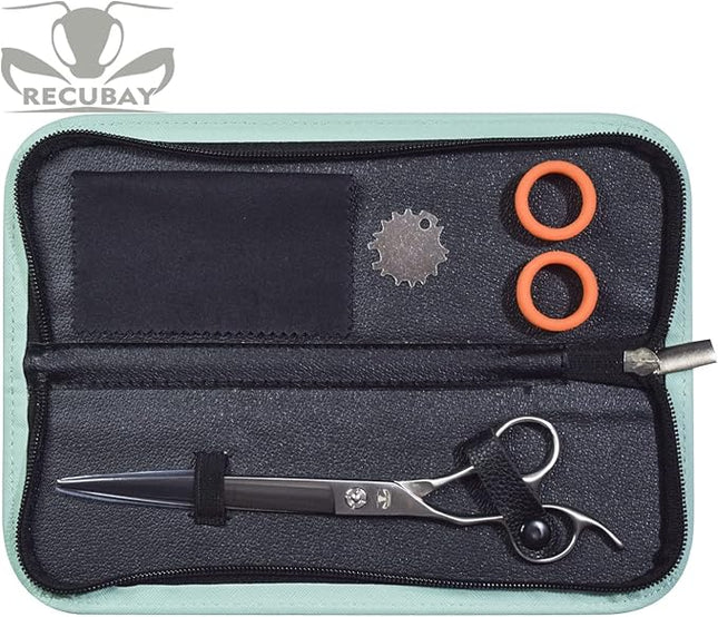 Left Handed Matte Deluxe Dog Grooming Scissors Great Grooming Shears for All Breeds,Design For Professional Groomer. (7.5" Straight Lefty)