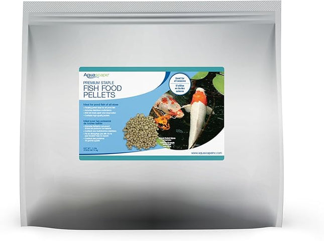 Aquascape Premium Staple Pond and Koi Fish Food, Mixed Pellet Size, 11-Pounds