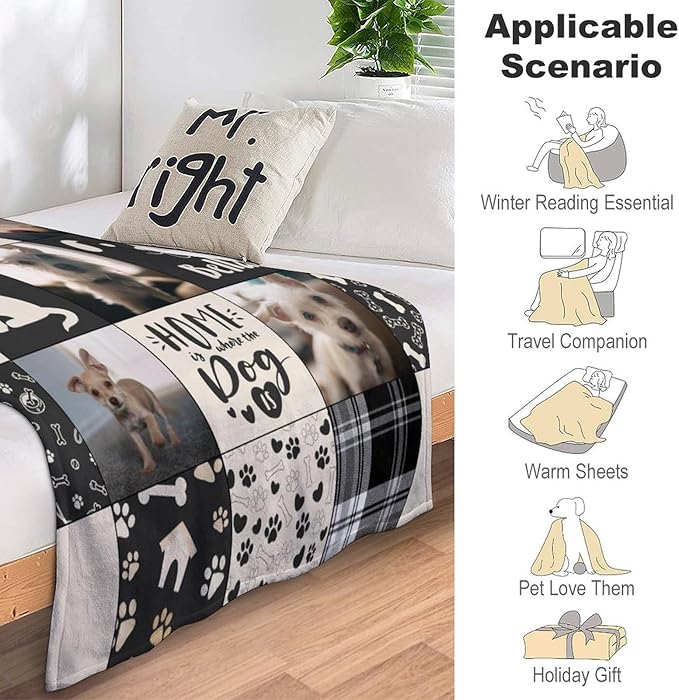 Artsadd Dog and Cat Memorial Gifts, Pet Loss Memorial Blanket, Custom Dog Blanket, Personalized Pet Remembrance Gifts, Loss of Pet or Cat Remembrance Sympathy Grief Condolence Bereavement Gifts