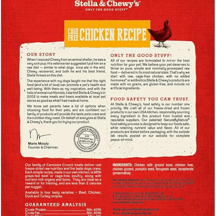 Stella & Chewy's Freeze-Dried Raw Dog Treats - Carnivore Crunch for Training - Natural Limited Ingredient, Grain-Free - Perfect for Picky Eaters - Chicken Recipe - 3.25 oz Bag