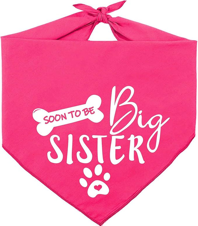 Big Sister Dog Bandana,Reversible Triangle Bibs Pet Scarf
