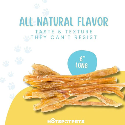 hotspot pets Beef Tendon Chews for Dogs - 8 Inch All Natural, Free-Range, Grass-Fed Premium USDA Gambrol Beef Tendon Stick Treats - Made in USA (1 Pound - 21-23pcs)