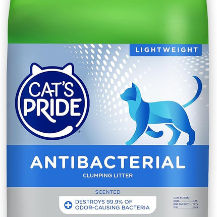 Cat's Pride New Antibacterial Cat Litter: Destroys 99.9% of Odor-Causing Bacteria - Powerful Odor Control - Premium Lightweight Clumping Litter - Scented, 18 Pounds