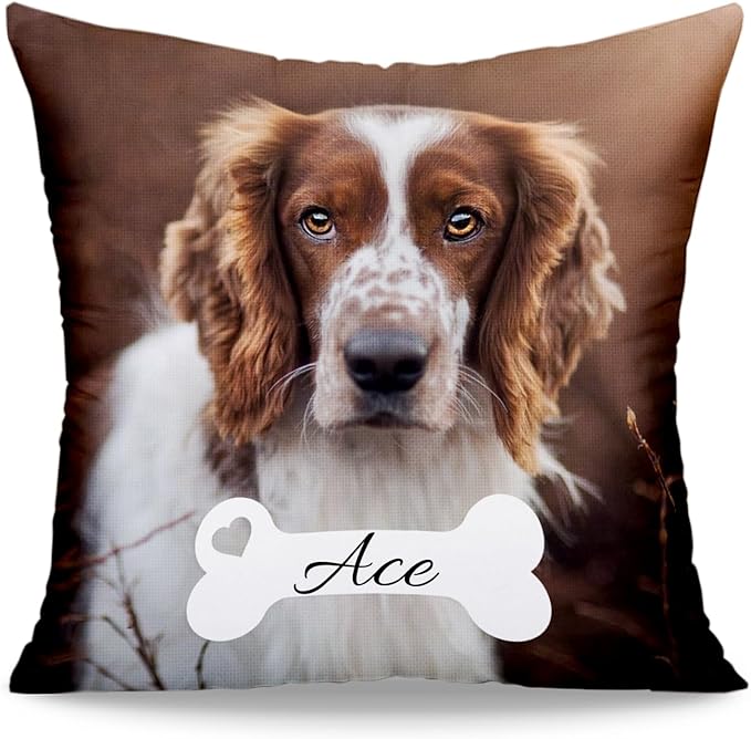 Funny DIY Personalized Pet Memorial Throw Pillows with Pictures Name, Custom Pet Memorial Gifts for Loss of Dogs, Dog Cat Memorial Pillow, Customized Bereavement Sympathy Gifts for Pet Lover