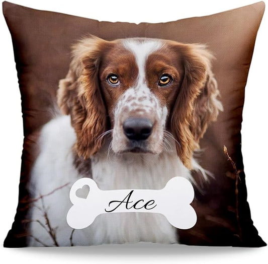 Funny DIY Personalized Pet Memorial Throw Pillows with Pictures Name, Custom Pet Memorial Gifts for Loss of Dogs, Dog Cat Memorial Pillow, Customized Bereavement Sympathy Gifts for Pet Lover