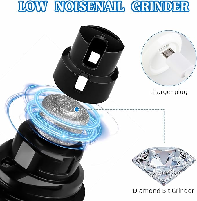 2025 Upgraded Silent Groom Pro Nail Grinder,3-Speed Dog Nail Trimmer with 2 Replacement Grinding Heads,Pet Paws Grooming Smoothing Tool for Cats and Dogs