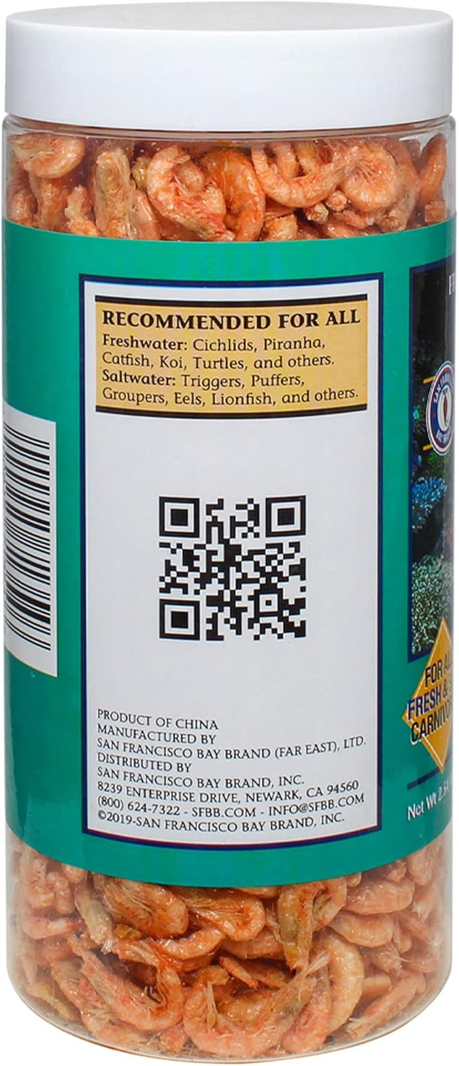 San Francisco Bay Brand Freeze Dried Krill Fish Food - All-Natural, Sustainably Harvested, High Protein Dried Shrimp for Freshwater and Saltwater Carnivores, Koi, Cichlids, Turtles - 2.54 oz (72g)