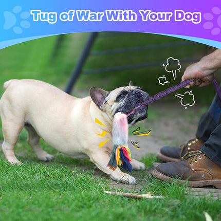 Dog Rope Toys, Nearly Indestructible Dog Rope Toy with Strong Squeak- Ideal Tug of War Interactive Dogs Training Toy, Dental Cleaning Chew Toys, Tug Toy for Boredom Suitable for Dogs of All Ages