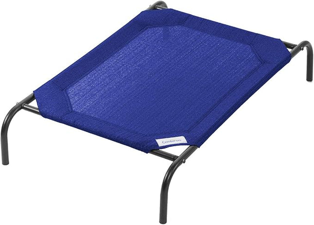 Coolaroo Original Elevated Dog Bed - Breathable Off-The-Ground Pet Bed with Cooling Fabric, Joint Relief & Moisture-Resistant Fabric, 100% Recyclable, Easy Clean, Aquatic Blue, Medium