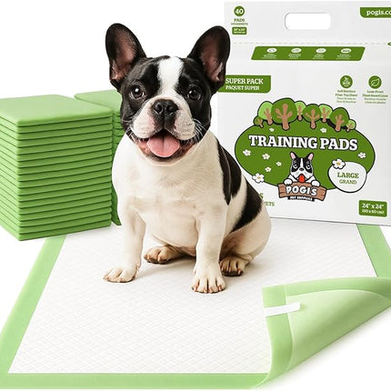 Pogi’s Dog Pads with Sticky Tabs – Large, Super Absorbent, Odor Blocking, 20-Count (24x24in)