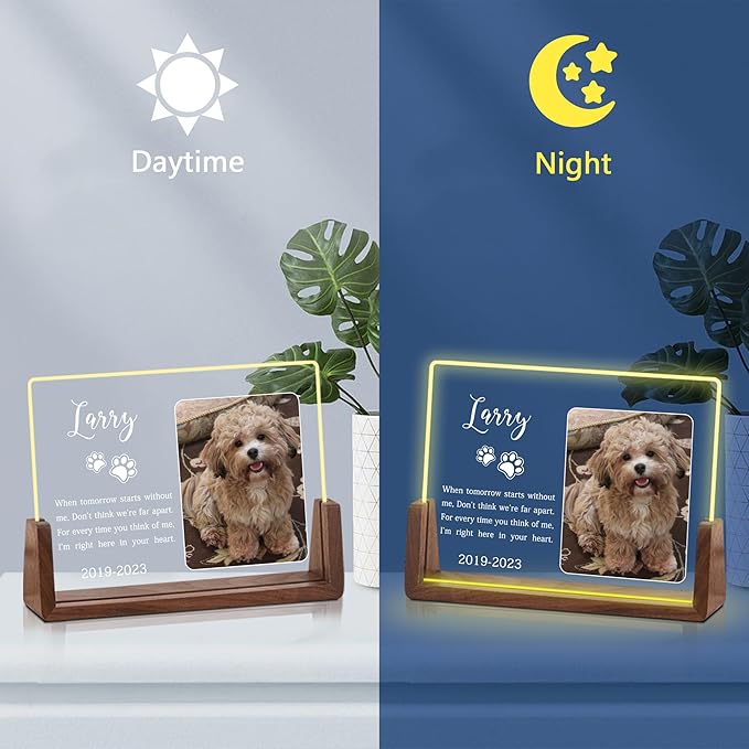 Customized Dog Memorial Gifts, Personalized Dog Memorial Gifts for Loss of Dog, Dog Memorial Night Light, Dog Loss Sympathy Gift, Pet Memorial Gifts, Pet Memorial Acrylic Plaque, Cat Memorial Gifts